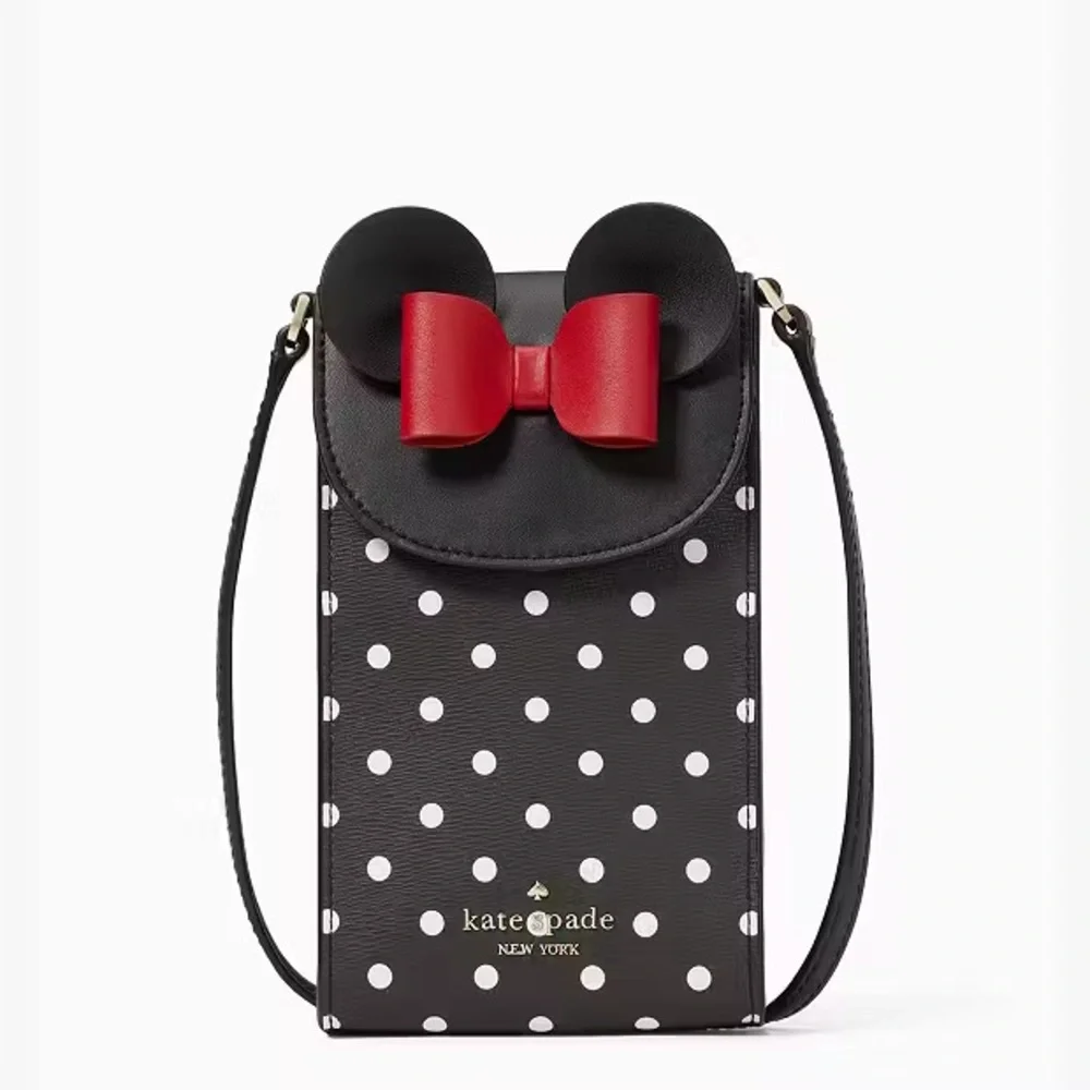 Disney X Kate Spade Minnie Mouse North South Flap Phone Crossbody & Card Holder - Picture 2 of 14